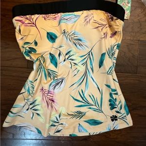 Hapari NWT Classic Bandeau Tankini Top- Blush L w/detachable strap